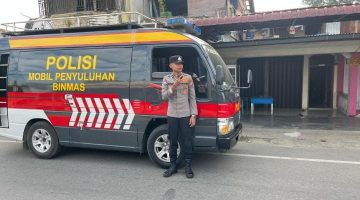 Himbau Pengguna Jalan di Pagi Hari, Satbinmas Polres Gayo Lues Berkeliling Pakai Mobil Patroli