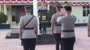 Kapolres Gayo Lues Pimpin Upacara Sertijab Kapolsek Rikit Gaib, Kasiwas, dan Kasihumas